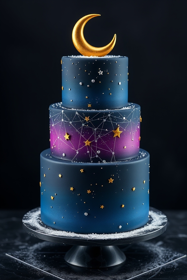 starry celestial magic cakes