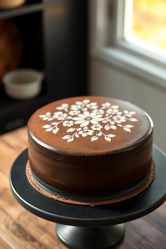 stenciled cocoa powder designs