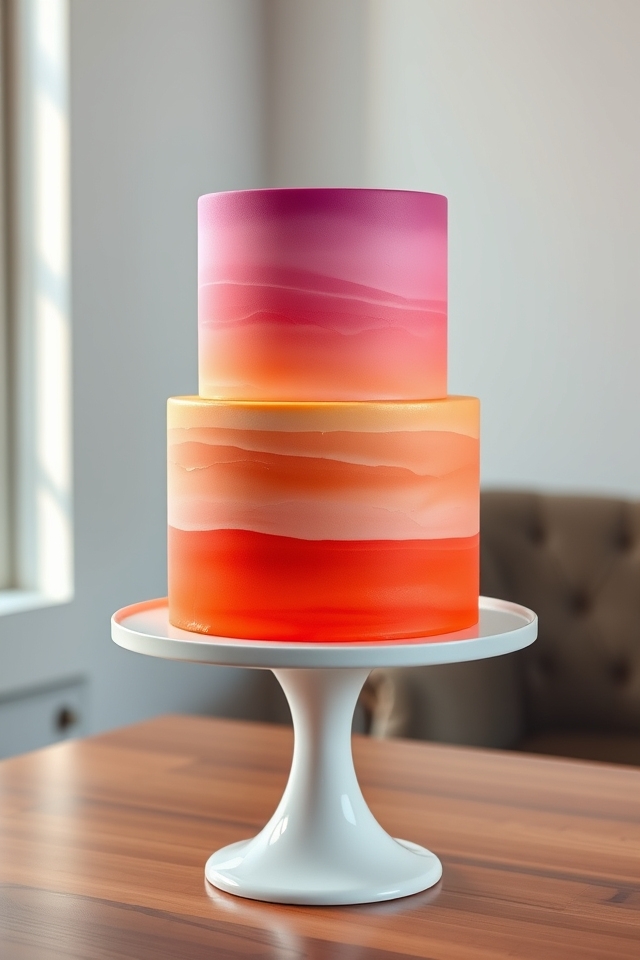 sunset gradient goodbye cake