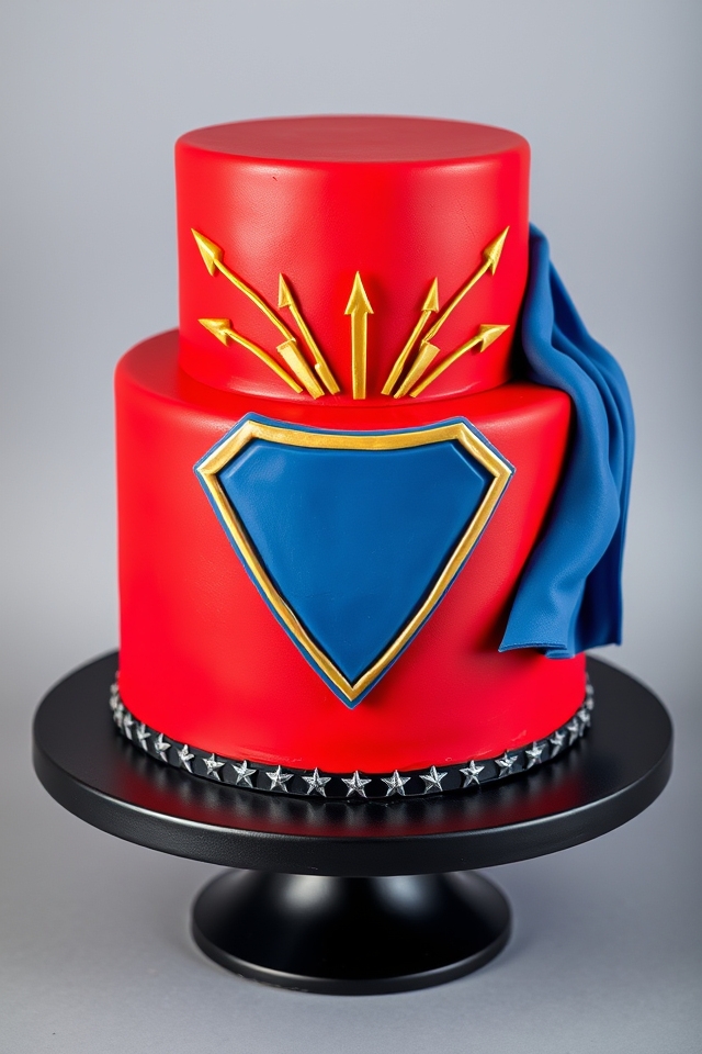 superhero dad emblem cake