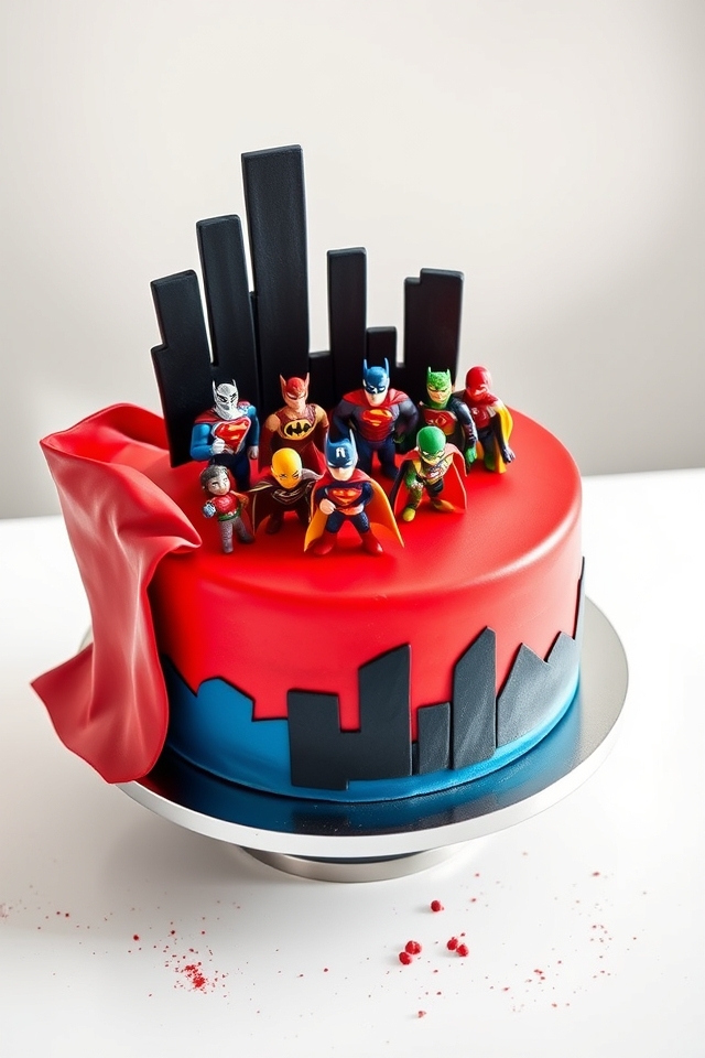 superhero smash birthday cake