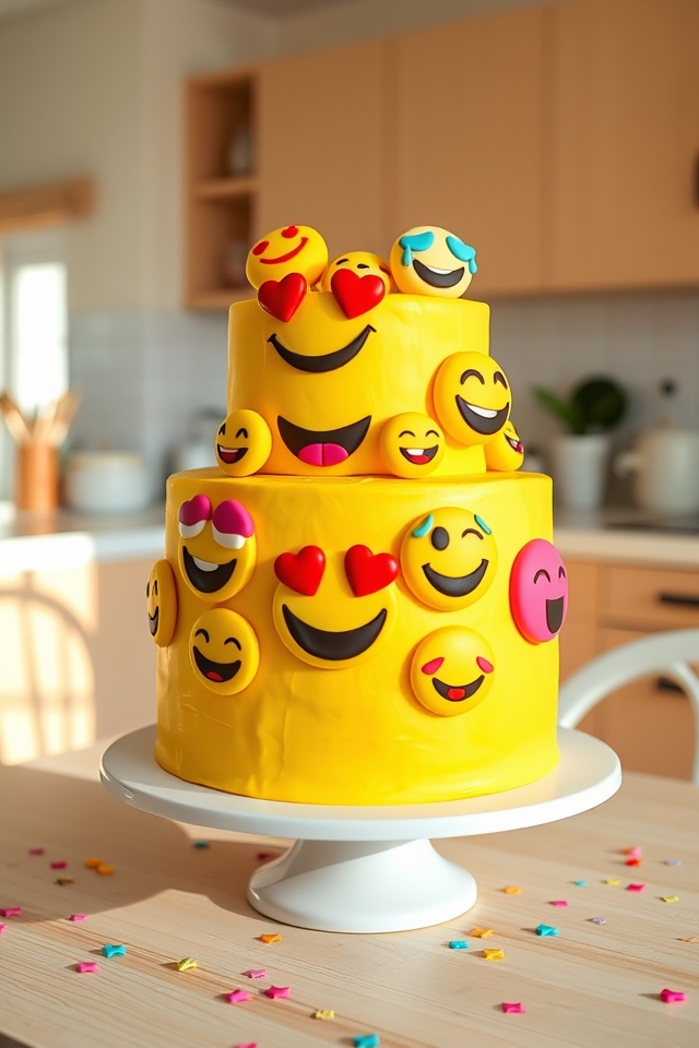 sweet emoji extravaganza cake