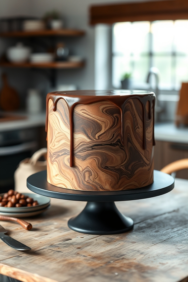 swirled chocolate mocha marble