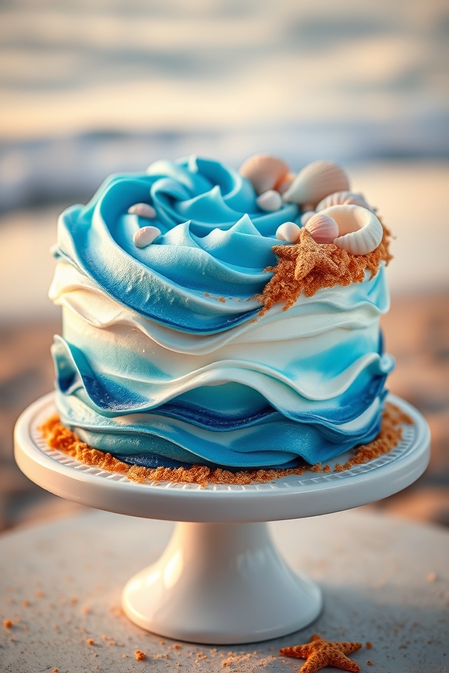 swirling blue seashell delight