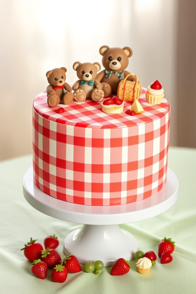 teddy bear picnic cake