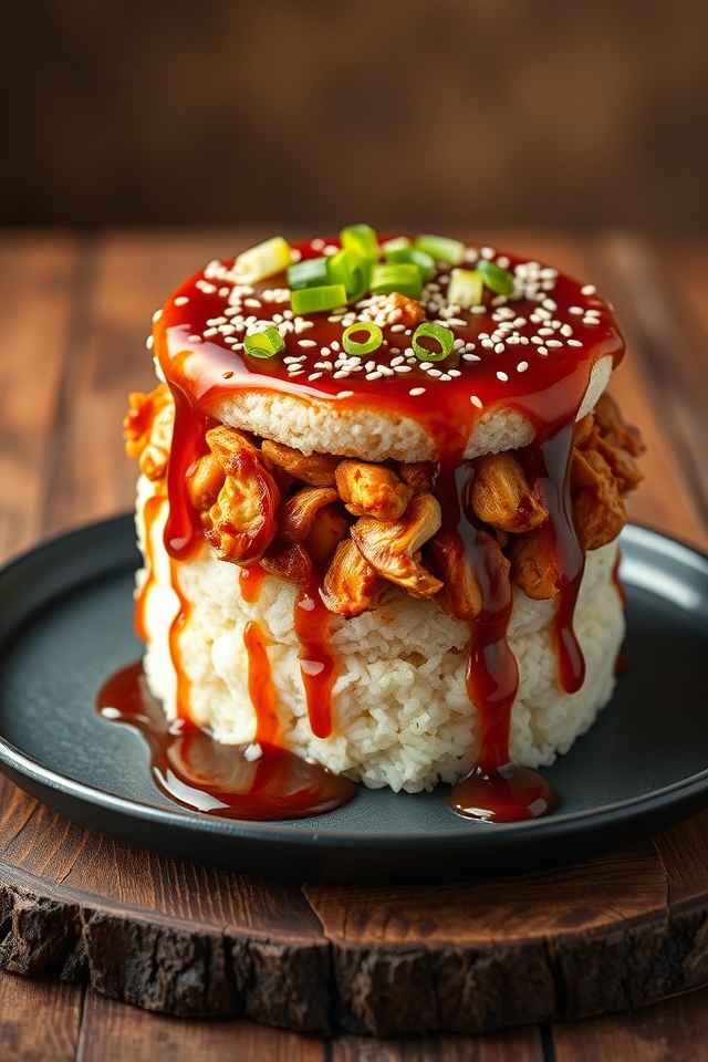 teriyaki chicken fusion cake