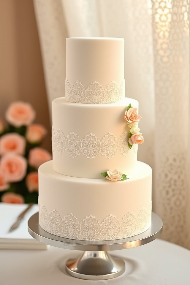 timeless elegant lace cakes