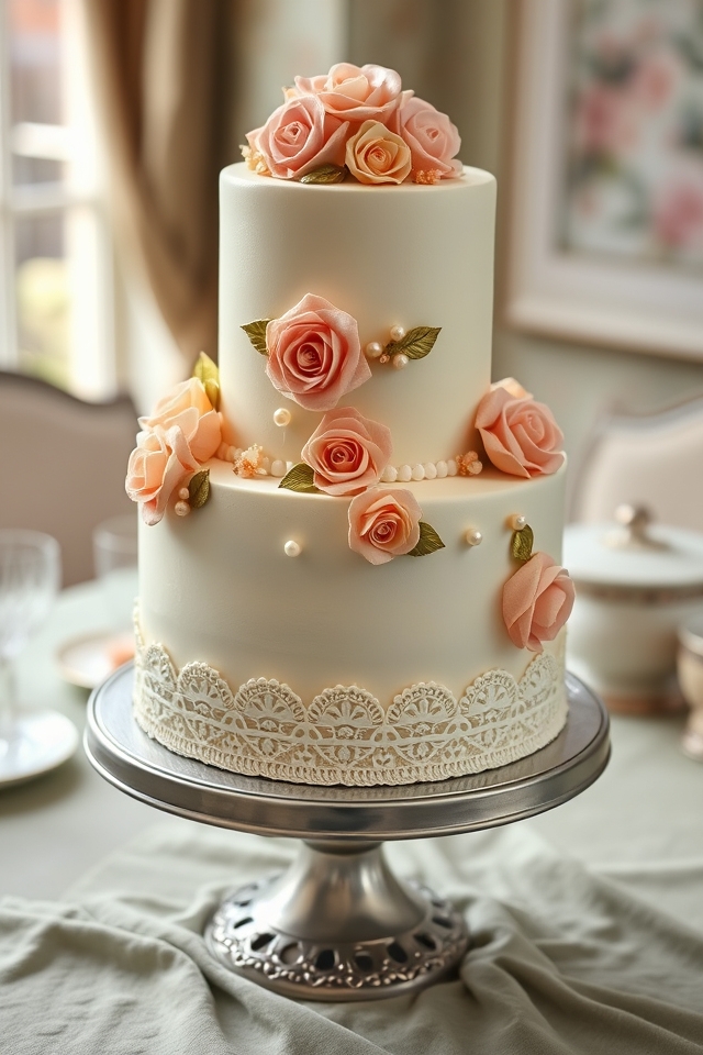 timeless hand piped floral elegance