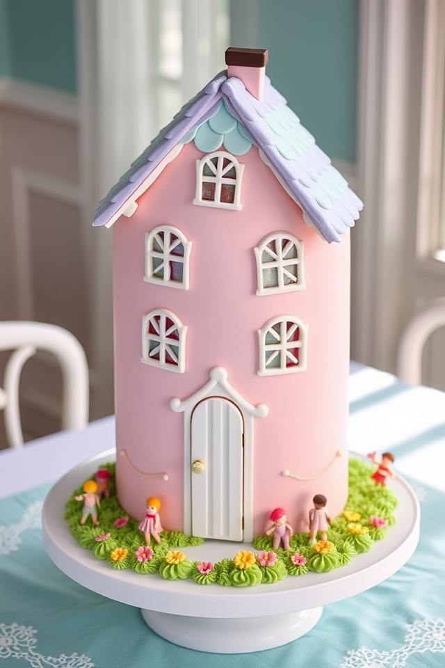 timeless whimsical dollhouse cake