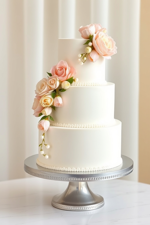timeless white tiers elegance