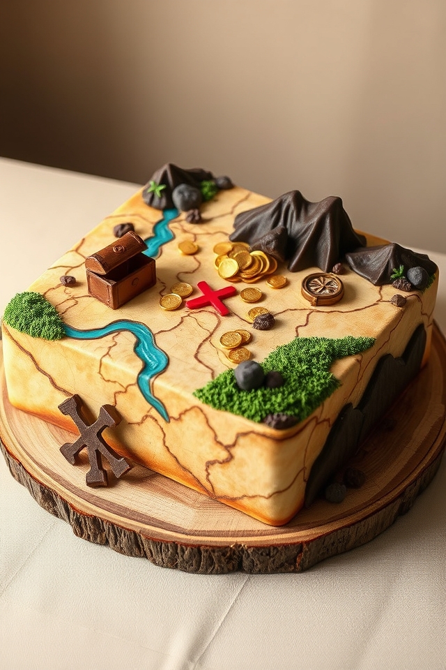 treasure map adventure cake