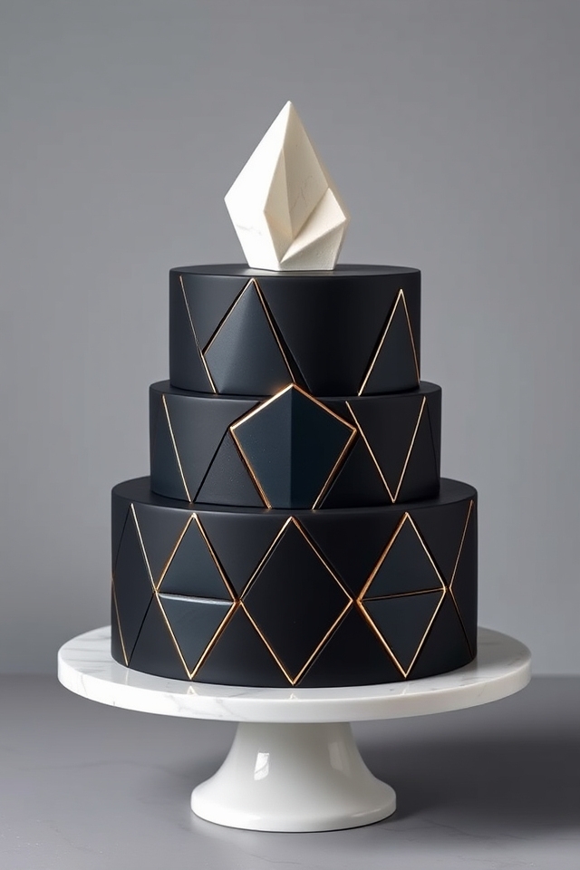 trendy sharp geometric cakes