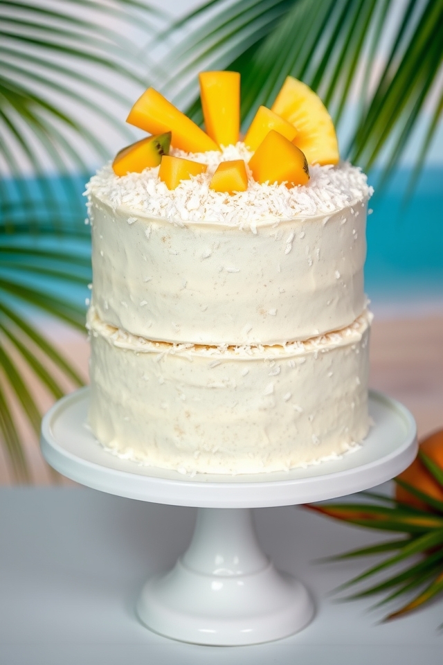 tropical coconut layer cake