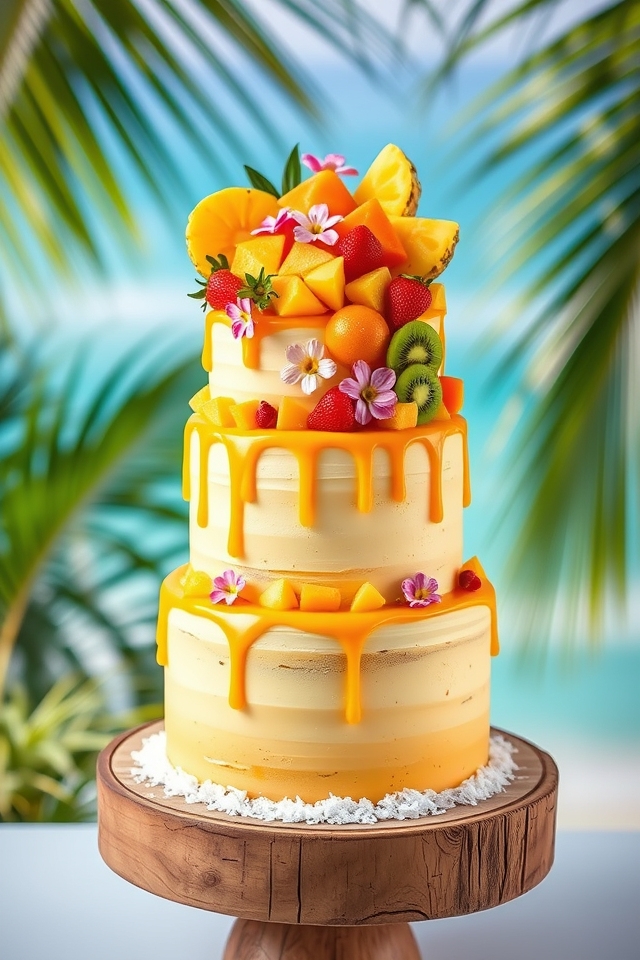 tropical fruit fusion cake