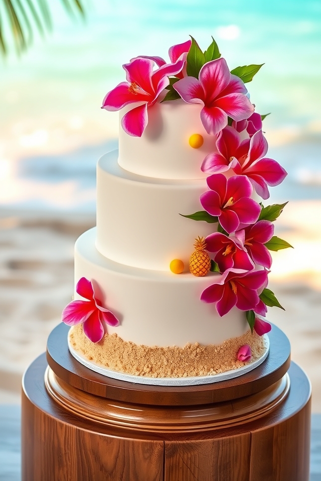 tropical hibiscus coconut cake