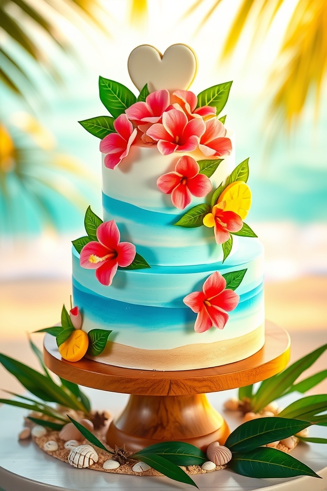 tropical hibiscus love cake