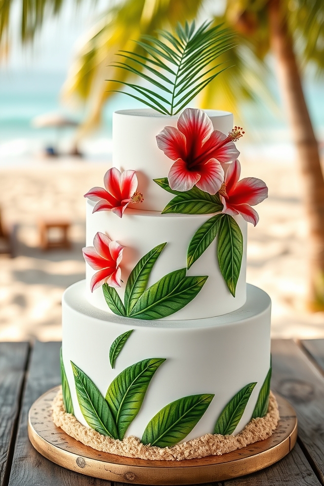 tropical palm leaves paradise