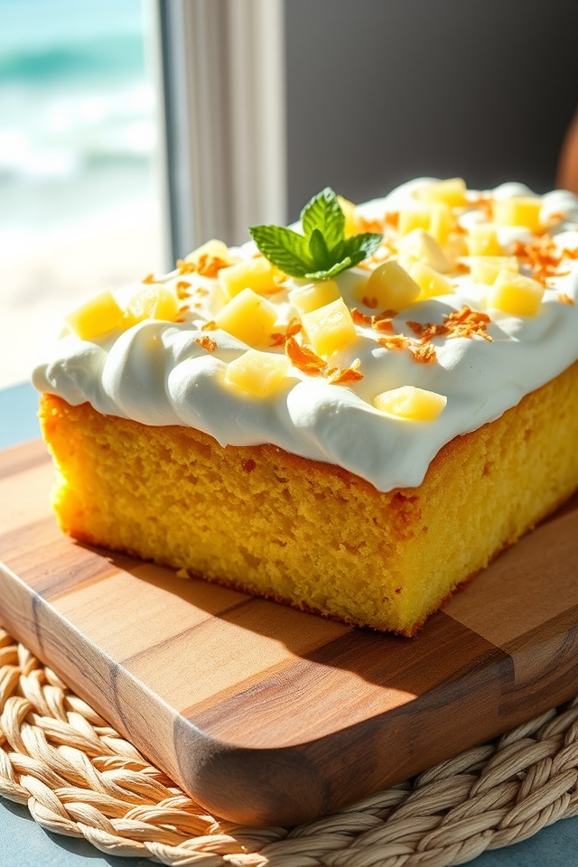tropical pina colada poke cake
