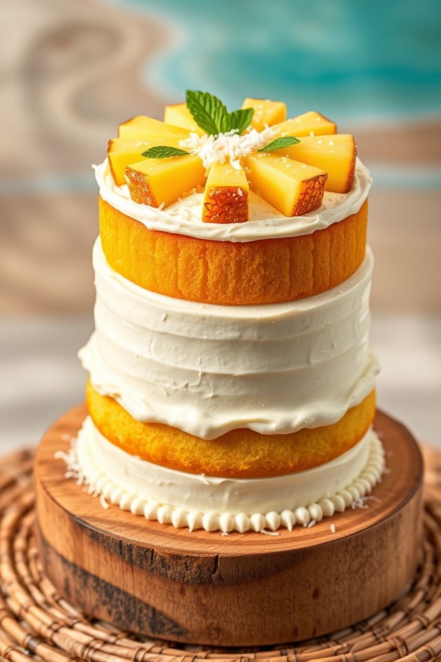 tropical pineapple coconut cake