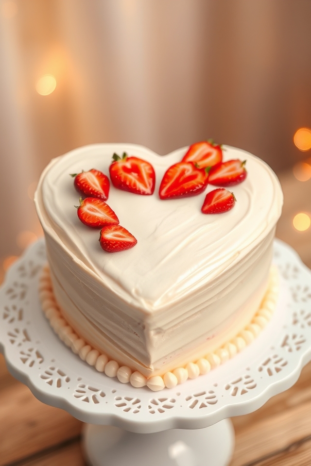 vanilla strawberry heart design