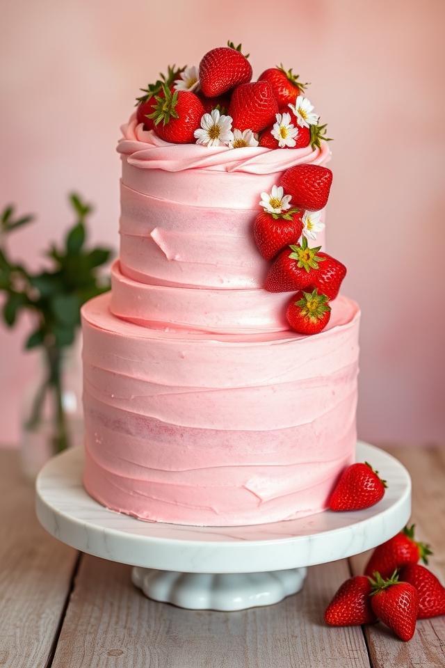 velvety pink strawberry buttercream