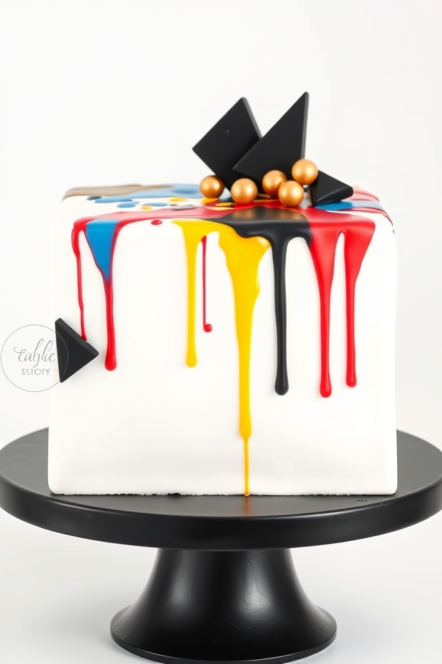 vibrant abstract birthday cakes