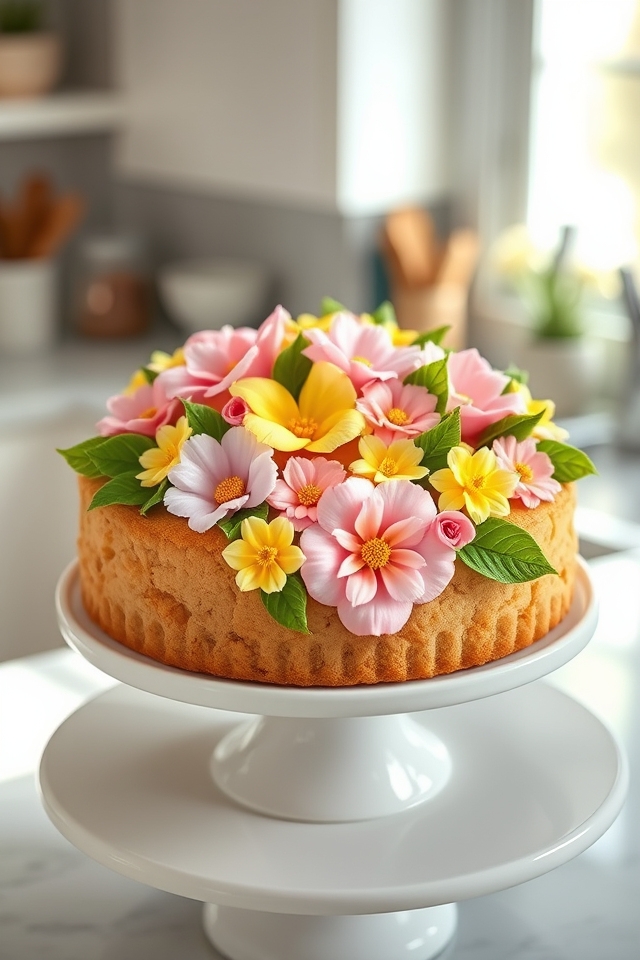 vibrant buttercream floral garden