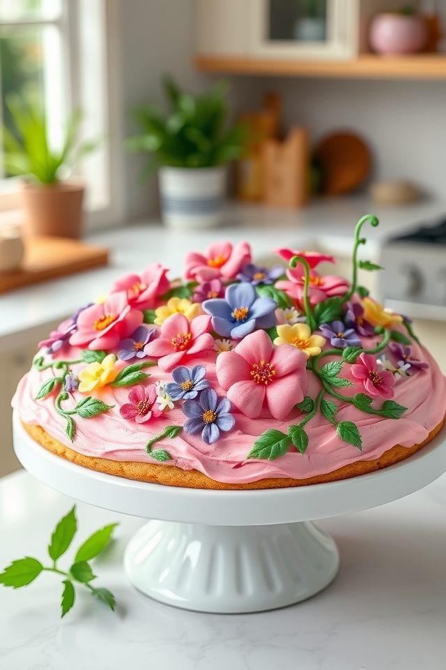 vibrant edible flowers greenery