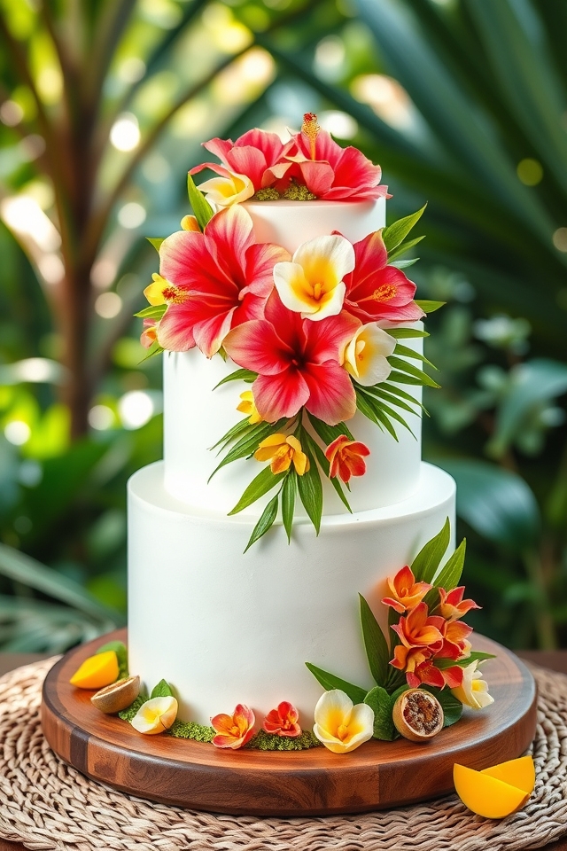 vibrant exotic floral paradise