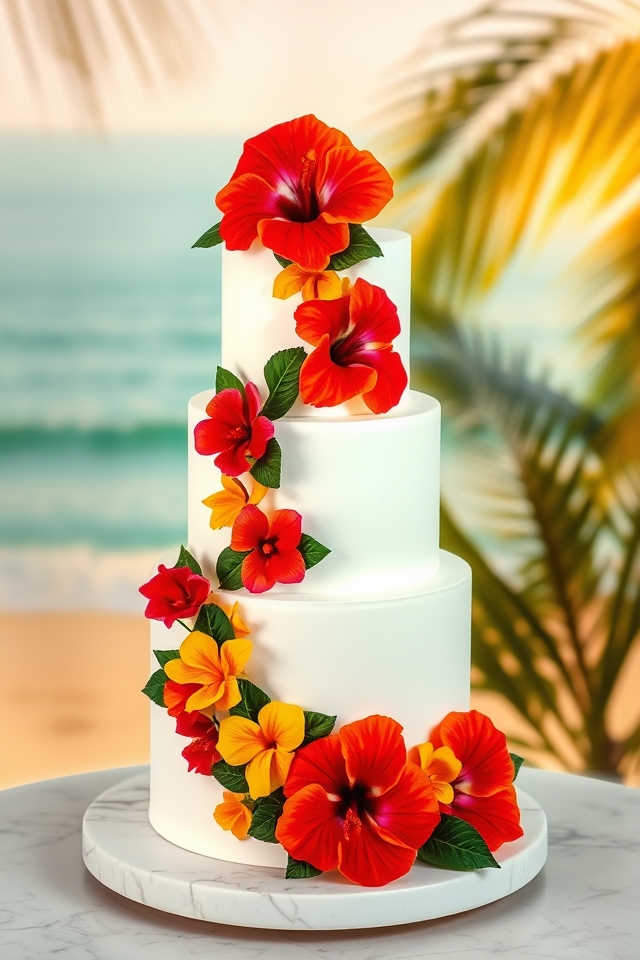 vibrant exotic hibiscus accents