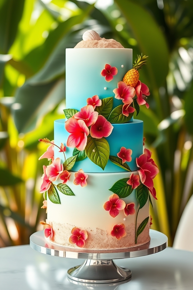 vibrant exotic tropical paradise