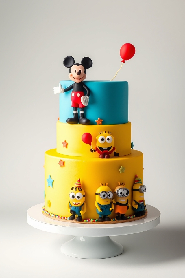 vibrant fondant cartoon characters