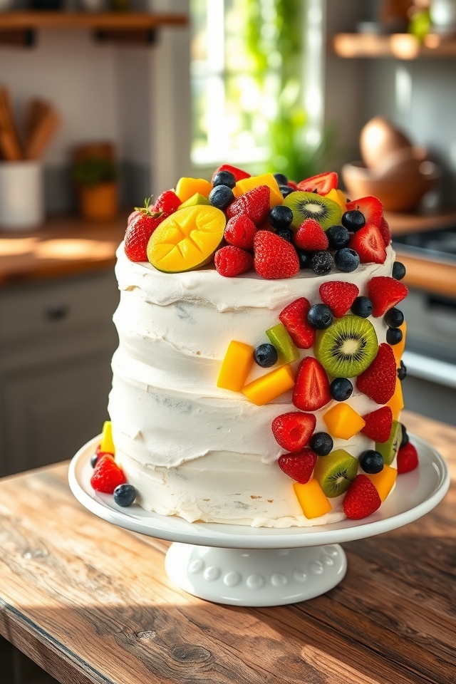 vibrant fruit medley cake