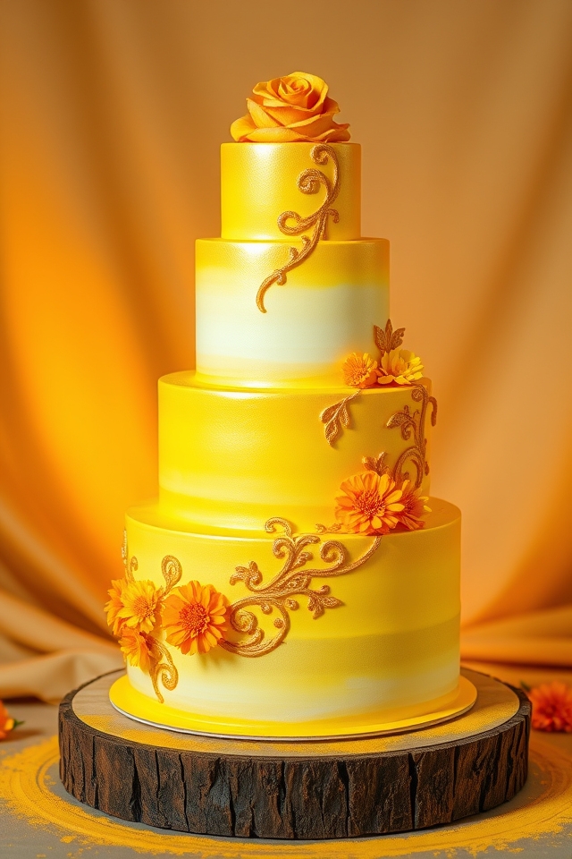 vibrant golden haldi accents