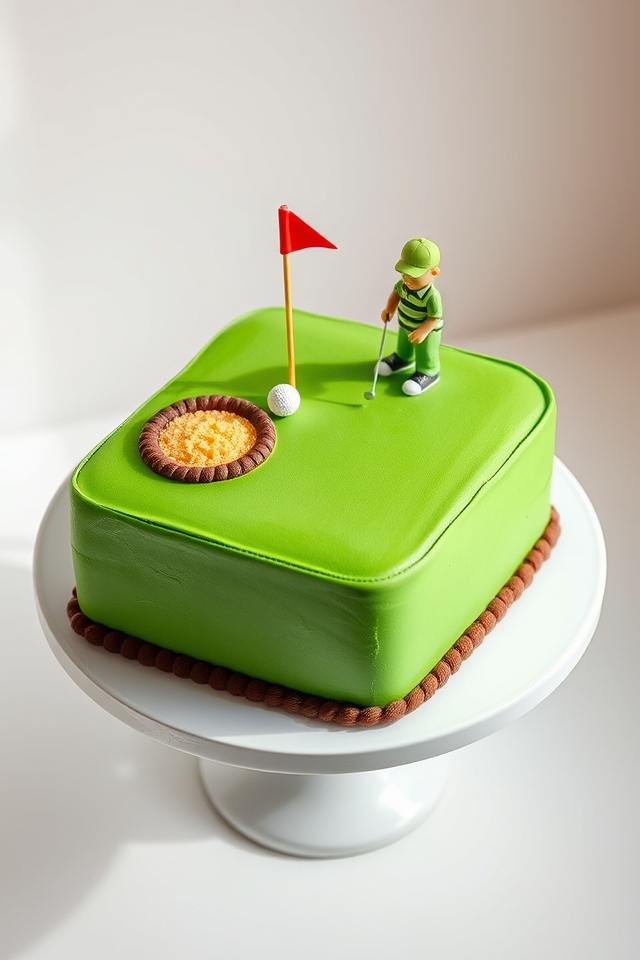 vibrant green fairway cake