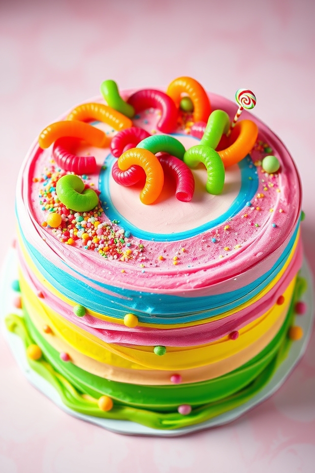 vibrant gummi worm wonderland