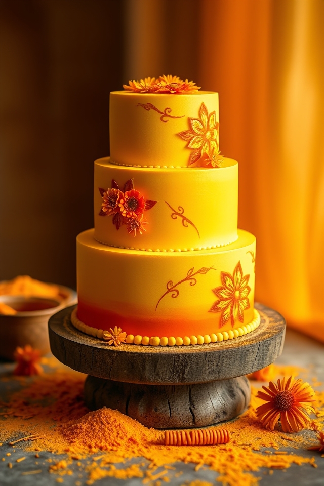 vibrant mango saffron tones