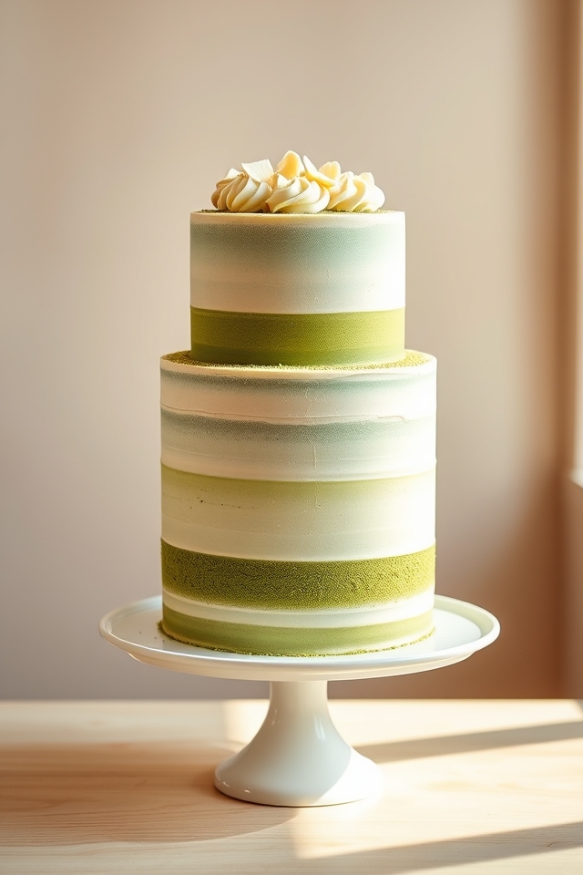 vibrant matcha green layers