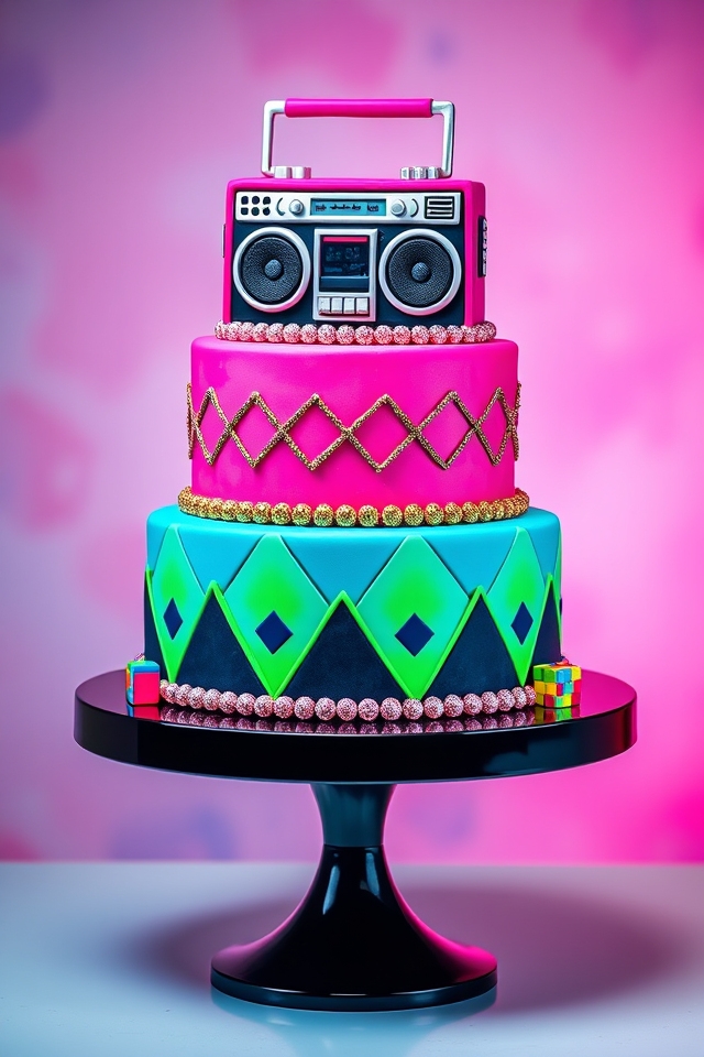 vibrant neon 80s throwback