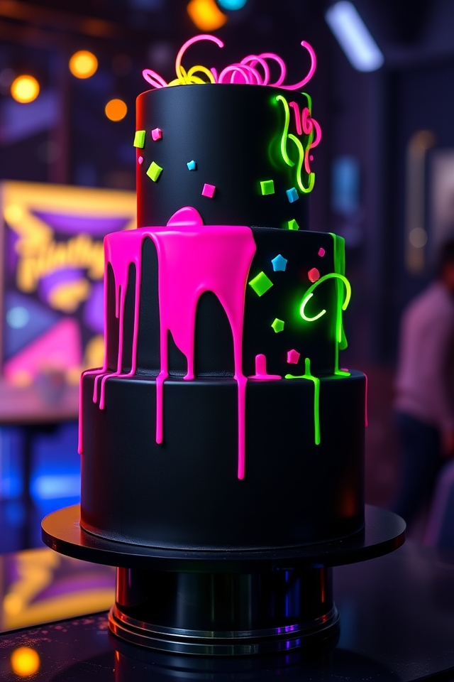 vibrant neon glow celebration