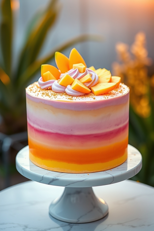 vibrant ombre sunset glow