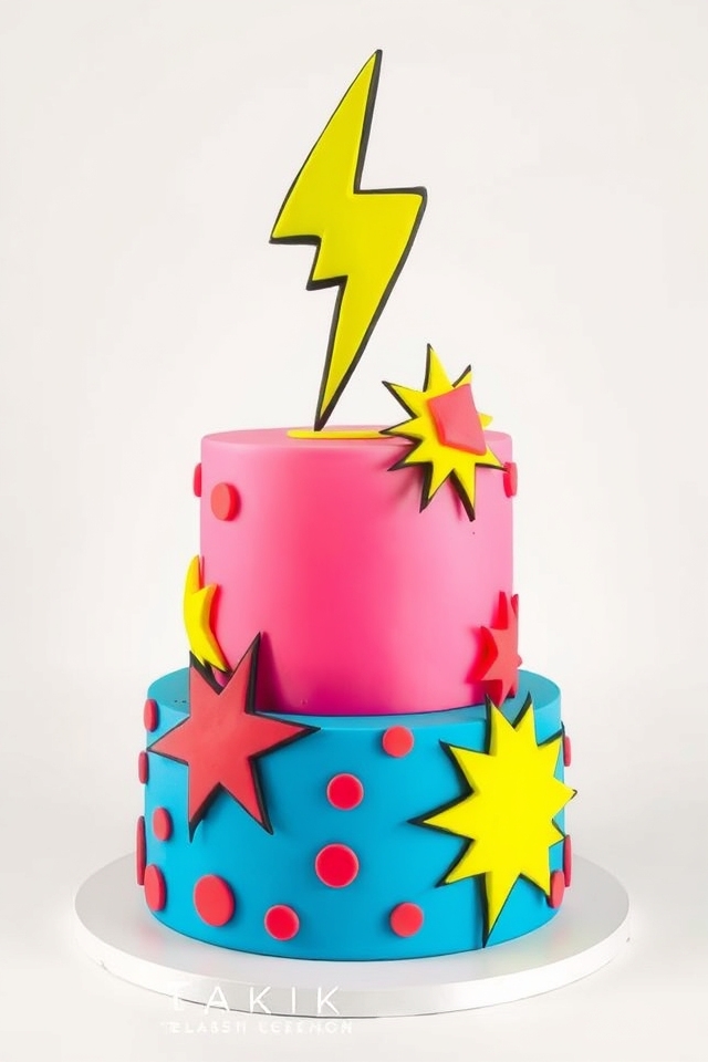 vibrant pop art cake