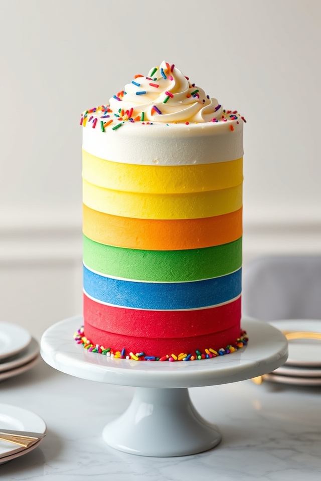 vibrant rainbow delight cake
