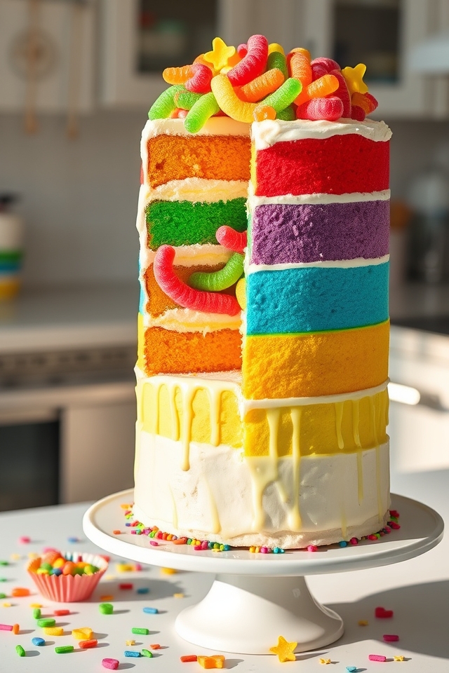 vibrant rainbow layer worms