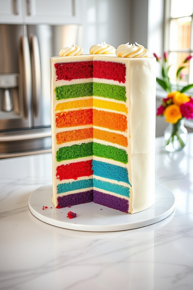 vibrant rainbow layered stripes