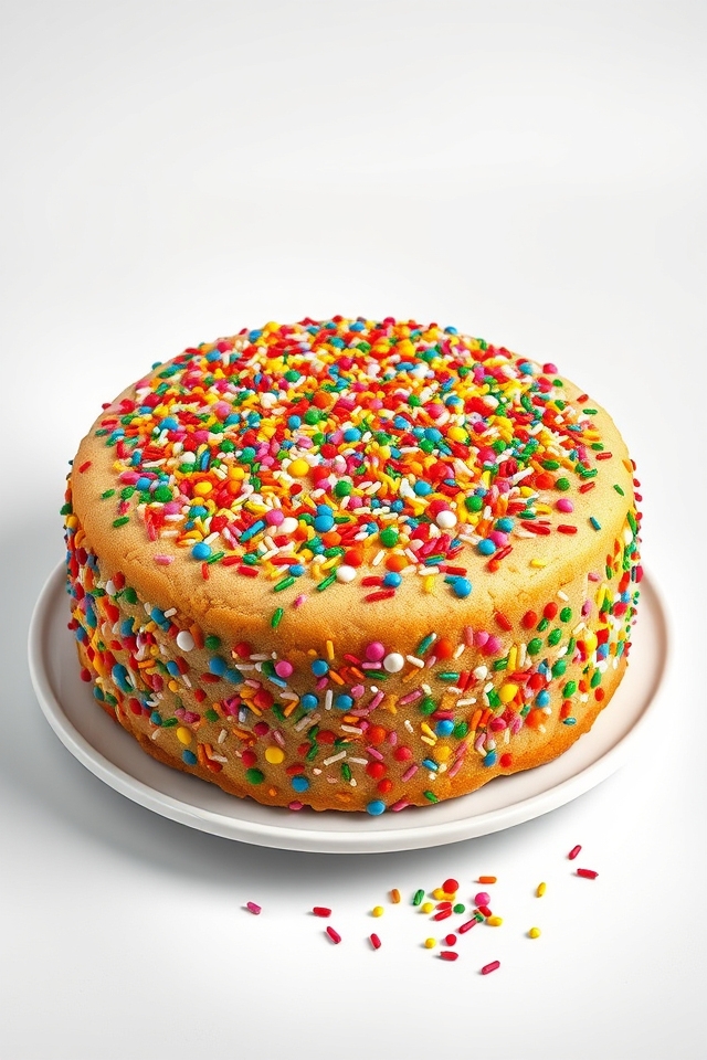 vibrant rainbow sprinkles cookie