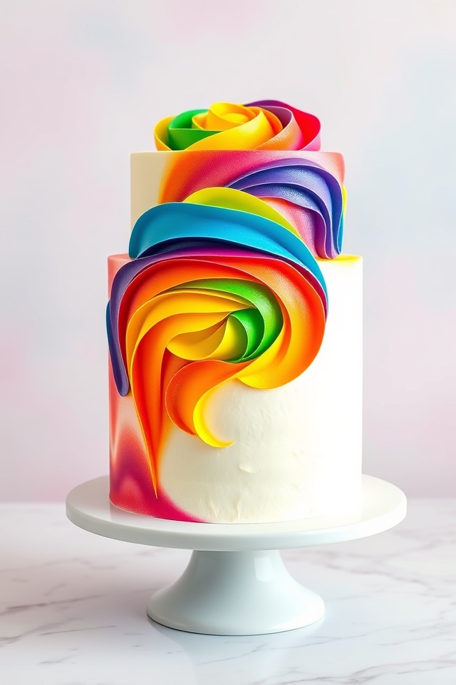 vibrant rainbow swirling pattern