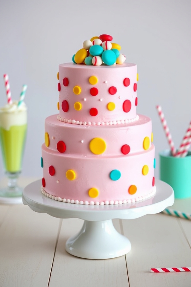 vibrant retro polka charm