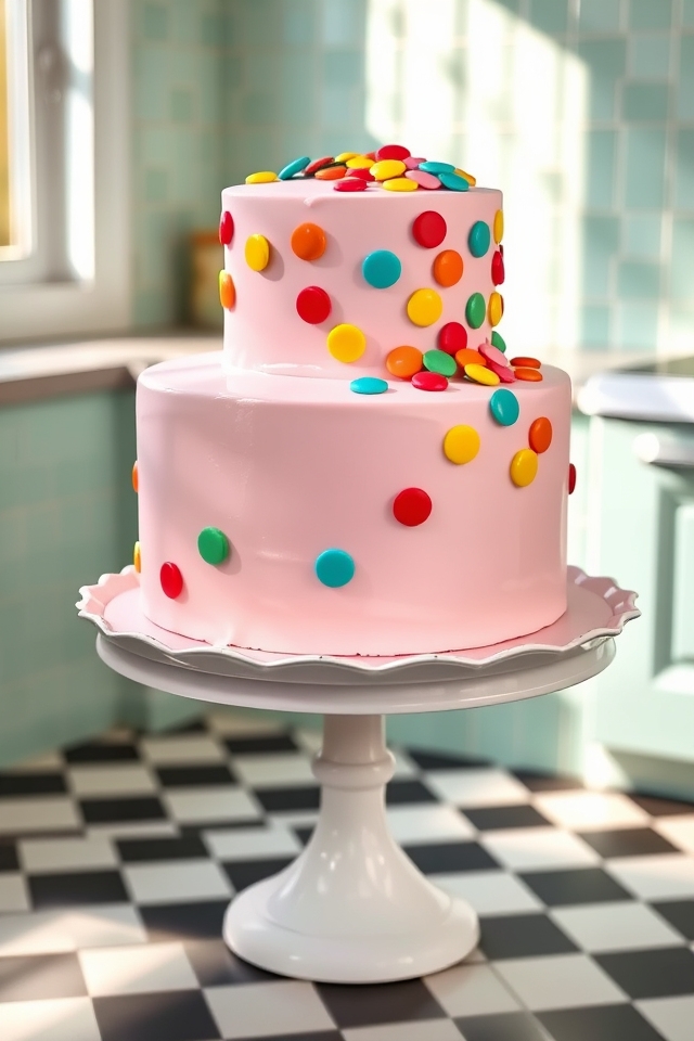 vibrant retro polka dots
