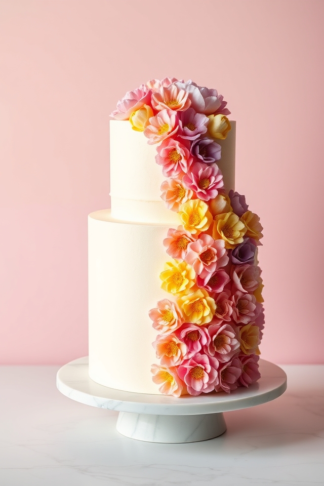 vibrant ruffled floral confection